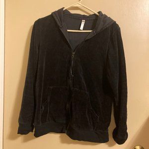 Black Velour Hoodie Maternity